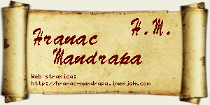 Hranac Mandrapa vizit kartica